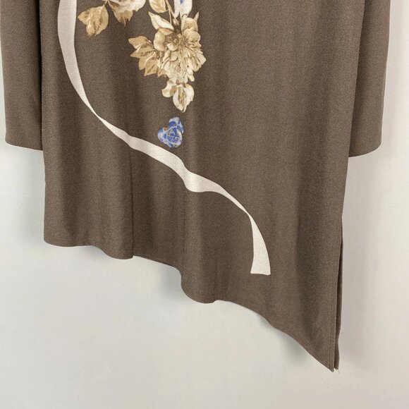 Chicos Womens Size 3 Black Red Animal Print Long Sleeve Top Blouse - Picture 4 of 9